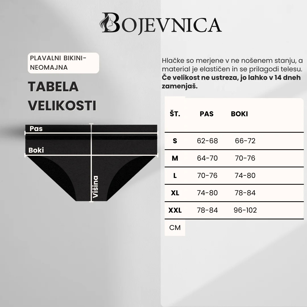 Menstrualne plavalne kopalke - Neomajna Bikini